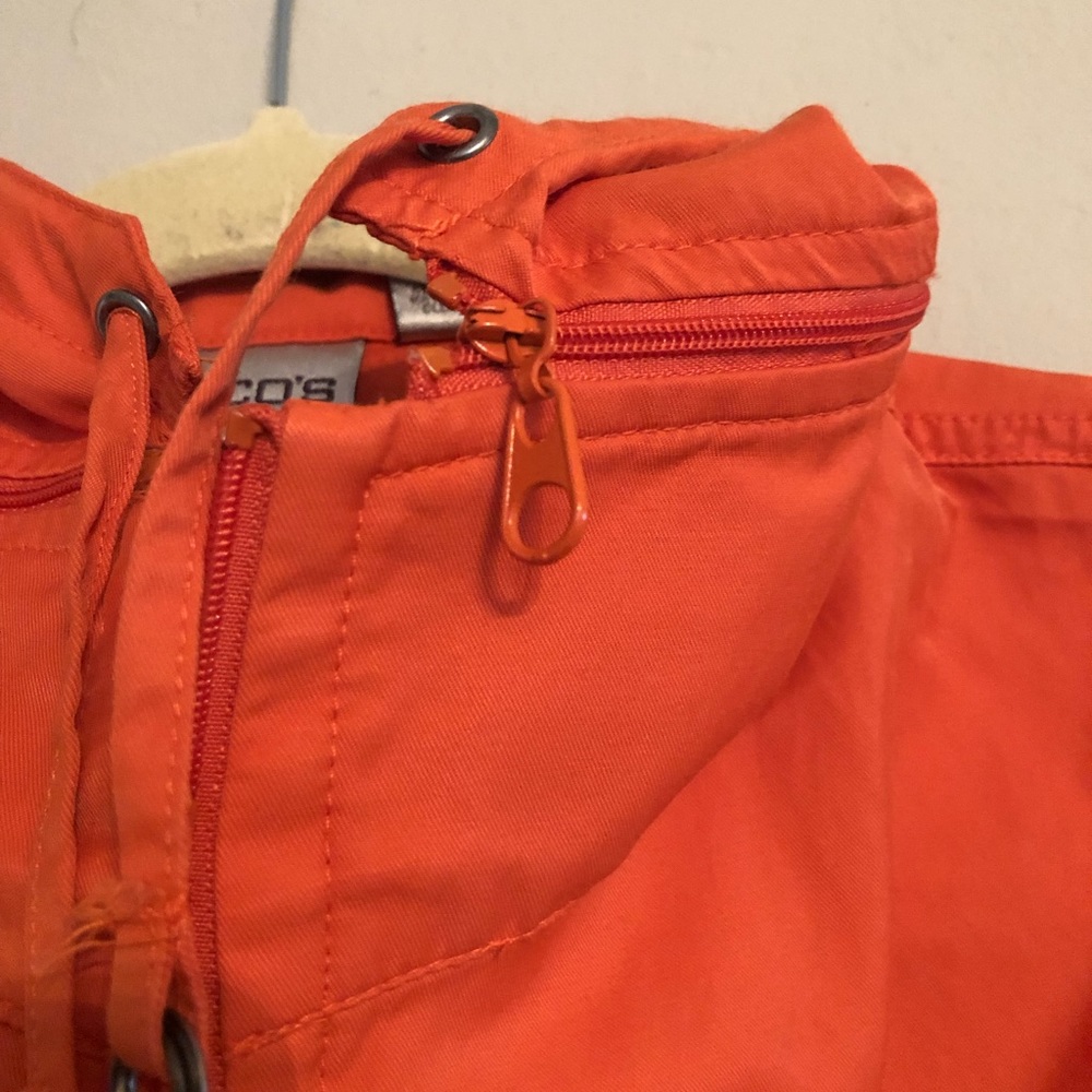 CHICO'S Women Vest Windbreaker Hood Orange Sz-2 - Picture 5 of 5